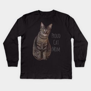 Proud Cat Mom Kids Long Sleeve T-Shirt